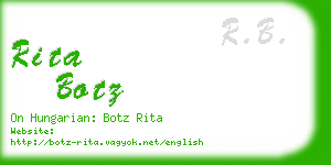 rita botz business card